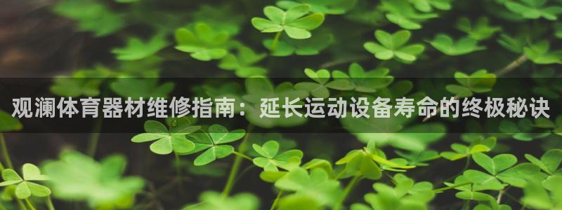 富联集团最新消息：观澜体育器材维修指南：延长运动设备